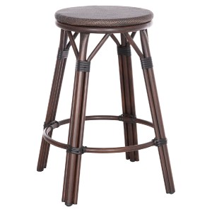 74285 ΣΚΑΜΠΟ ΑΛΟΥΜΙΝΙΟΥ ΜΕΣ.ΥΨΟΥΣ CHINO HM6286.01 BAMBOO LOOK & TEXTILENE ΚΑΦΕ 43x43x65Υεκ