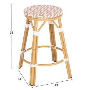 74286 ΣΚΑΜΠΟ ΑΛΟΥΜΙΝΙΟΥ ΜΕΣ.ΥΨΟΥΣ CHINO HM6286.04 BAMBOO LOOK ΦΥΣΙΚΟ & TEXTILENE 43x43x65Υεκ