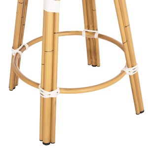 74286 ΣΚΑΜΠΟ ΑΛΟΥΜΙΝΙΟΥ ΜΕΣ.ΥΨΟΥΣ CHINO HM6286.04 BAMBOO LOOK ΦΥΣΙΚΟ & TEXTILENE 43x43x65Υεκ