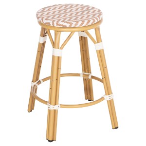 74286 ΣΚΑΜΠΟ ΑΛΟΥΜΙΝΙΟΥ ΜΕΣ.ΥΨΟΥΣ CHINO HM6286.04 BAMBOO LOOK ΦΥΣΙΚΟ & TEXTILENE 43x43x65Υεκ