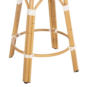 74287 ΣΚΑΜΠΟ ΑΛΟΥΜΙΝΙΟΥ ΜΕΣ.ΥΨΟΥΣ CHINO HM6286.05 BAMBOO LOOK & TEXTILENE ΜΠΛΕ 43x43x65Υεκ