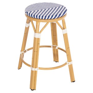 74287 ΣΚΑΜΠΟ ΑΛΟΥΜΙΝΙΟΥ ΜΕΣ.ΥΨΟΥΣ CHINO HM6286.05 BAMBOO LOOK & TEXTILENE ΜΠΛΕ 43x43x65Υεκ