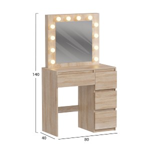 74288 ΤΟΥΑΛΕΤΑ ΜΕ ΦΩΤΙΣΜΟ LED & ΣΥΡΤΑΡΙΑ KEITLIN HM2499.01 ΜΕΛΑΜΙΝΗ ΣΕ SONAMA 80x40x140Υεκ