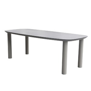74302 ΤΡΑΠΕΖΙ DOSUN HM6202.02 ΚΡΕΜ ΑΛΟΥΜΙΝΙΟ-3D PRINT ΓΥΑΛΙ ΚΕΡΑΜΙΚΟ LOOK 220x100x75Υεκ