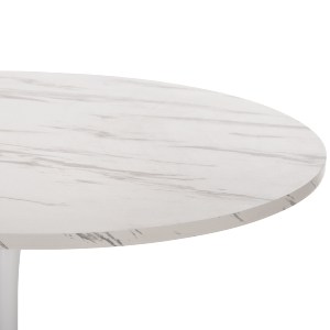 74304 ΤΡΑΠΕΖΙ ΤΡΑΠΕΖΑΡΙΑΣ ROLLO HM9422.11 ΣΤΡΟΓΓΥΛΟ WHITE MARBLE Φ120x74Yεκ.