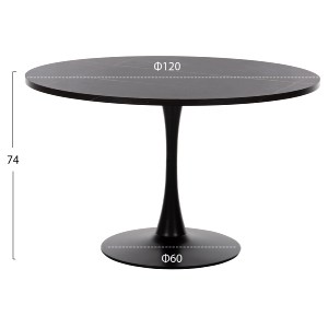 74305 ΤΡΑΠΕΖΙ ΤΡΑΠΕΖΑΡΙΑΣ ROLLO HM9422.12 ΣΤΡΟΓΓΥΛΟ BLACK MARBLE Φ120x74Yεκ.