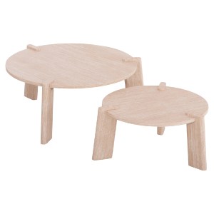 74307 ΣΕΤ 2ΤΜΧ ΤΡΑΠΕΖΙΑ ΣΑΛΟΝΙΟΥ EQUIL HM9943.01 MDF ΜΕ ΜΕΛΑΜΙΝΗ-ΦΥΣΙΚΟ 66x66εκ + 87x87εκ