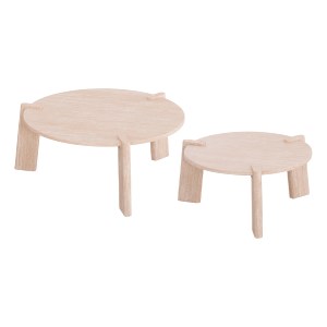 74307 ΣΕΤ 2ΤΜΧ ΤΡΑΠΕΖΙΑ ΣΑΛΟΝΙΟΥ EQUIL HM9943.01 MDF ΜΕ ΜΕΛΑΜΙΝΗ-ΦΥΣΙΚΟ 66x66εκ + 87x87εκ