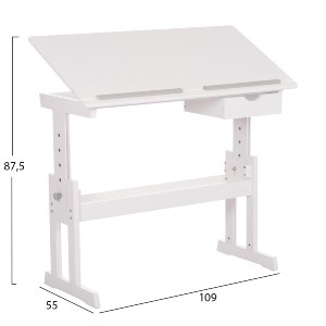 74342 ΓΡΑΦΕΙΟ/ΣΧΕΔΙΑΣΤΗΡΙΟ ΠΑΙΔΙΚΟ ASCENT HM18289 MDF ΣΕ ΛΕΥΚΟ 109x55x87,5Υεκ