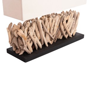 74349 ΕΠΙΤΡΑΠΕΖΙΟ ΟΡΘΟΓΩΝΙΟ ΦΩΤΙΣΤΙΚΟ TWIGGY HM4434 DRIFTWOOD & ΛΕΥΚΟ ΚΑΠΕΛΟ 56x16.5x43Υεκ.