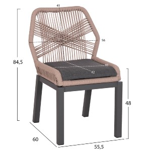 74400 ΚΑΡΕΚΛΑ ΑΛΟΥΜΙΝΙΟΥ HOWARD HM5547.12 ΑΝΘΡΑΚΙ--ΣΧΟΙΝΙ ΜΠΕΖ 55,5x60x84,5Υεκ