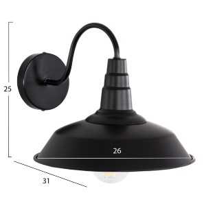 74405 ΑΠΛΙΚΑ ΤΟΙΧΟΥ DONO HM4478 ΜΕΤΑΛΛΟ ΣΕ ΜΑΥΡΟ 26x31x25Υεκ.