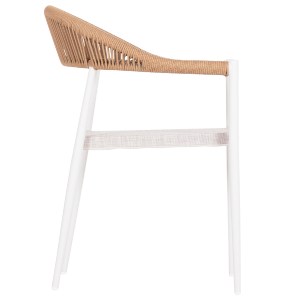74411 ΠΟΛΥΘΡΟΝΑ BERG HM6284.01 ΑΛΟΥΜΙΝΙΟ & TEXTILENE ΛΕΥΚΟ--P.E.TWISTED RATTAN 55x56x79Υεκ