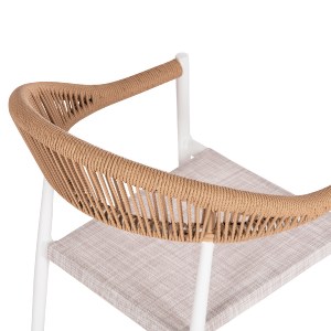 74411 ΠΟΛΥΘΡΟΝΑ BERG HM6284.01 ΑΛΟΥΜΙΝΙΟ & TEXTILENE ΛΕΥΚΟ--P.E.TWISTED RATTAN 55x56x79Υεκ