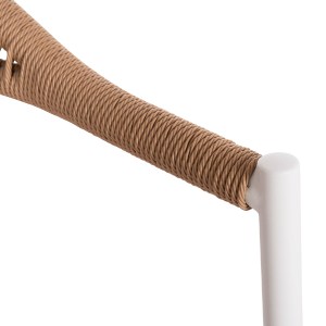74411 ΠΟΛΥΘΡΟΝΑ BERG HM6284.01 ΑΛΟΥΜΙΝΙΟ & TEXTILENE ΛΕΥΚΟ--P.E.TWISTED RATTAN 55x56x79Υεκ