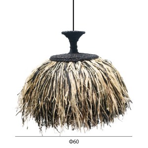 74429 ΦΩΤΙΣΤΙΚΟ ΟΡΟΦΗΣ ORDEM HM4716 ΚΑΠΕΛΟ ΙΝΕΣ SISAL & ΜΠΑΝΑΝΑΣ-ΜΑΥΡΟ & ΦΥΣΙΚΟ Φ60x50Υεκ