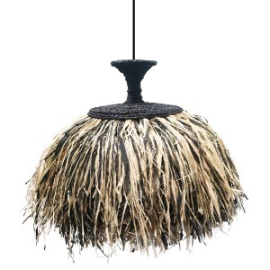 74429 ΦΩΤΙΣΤΙΚΟ ΟΡΟΦΗΣ ORDEM HM4716 ΚΑΠΕΛΟ ΙΝΕΣ SISAL & ΜΠΑΝΑΝΑΣ-ΜΑΥΡΟ & ΦΥΣΙΚΟ Φ60x50Υεκ