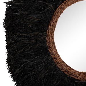 74431 ΔΙΑΚΟΣΜΗΤΙΚΟΣ ΚΑΘΡΕΠΤΗΣ ΤΟΙΧΟΥ ΣΤΡΟΓΓΥΛΟΣ BRENNO HM4713 ΙΝΕΣ ΜΠΑΝΑΝΑΣ ΜΑΥΡΟ Φ80εκ
