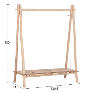 74434 ΕΠΙΠΛΟ ΕΙΣΟΔΟΥ PERL HM9911 ΚΛΑΔΙΑ ΞΥΛΟΥ TEAK-ΦΥΣΙΚΟ 130,5x53x130Υεκ.