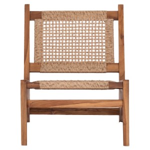 74435 ΚΑΡΕΚΛΑ LOUNGE LUKILLA HM9913 ΞΥΛΟ TEAK ΣΕ ΦΥΣΙΚΟ--ΣΥΝΘ.ΣΧΟΙΝΙ ΜΠΕΖ 55,5x74x65Υεκ.