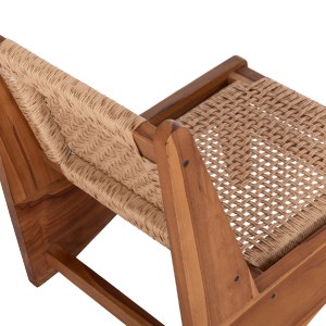 74435 ΚΑΡΕΚΛΑ LOUNGE LUKILLA HM9913 ΞΥΛΟ TEAK ΣΕ ΦΥΣΙΚΟ--ΣΥΝΘ.ΣΧΟΙΝΙ ΜΠΕΖ 55,5x74x65Υεκ.
