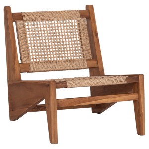 74435 ΚΑΡΕΚΛΑ LOUNGE LUKILLA HM9913 ΞΥΛΟ TEAK ΣΕ ΦΥΣΙΚΟ--ΣΥΝΘ.ΣΧΟΙΝΙ ΜΠΕΖ 55,5x74x65Υεκ.