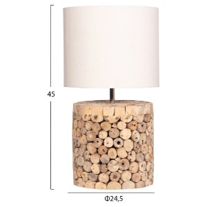 74438 ΕΠΙΤΡΑΠΕΖΙΟ ΚΥΛΙΝΔΡΙΚΟ ΦΩΤΙΣΤΙΚΟ TWIGGY HM4427 DRIFTWOOD & ΜΠΕΖ ΚΑΠΕΛΟ Φ24.5x45Υεκ.