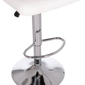 74452 ΣΚΑΜΠΟ ΜΠΑΡ ΠΕΡΙΣΤΡΕΦΟΜΕΝΟ DIANA HM202.22 ΛΕΥΚΟ PU--ΜΕΤΑΛΛΟ ΧΡΩΜΙΟ 44x52x109Υεκ.
