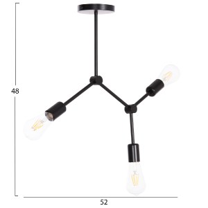 74464 ΦΩΤΙΣΤΙΚΟ ΟΡΟΦΗΣ 3-ΦΩΤΟ LIGHTY HM7404.11 ΜΕΤΑΛΛΟ ΣΕ ΜΑΥΡΟ 52x5x48Υεκ.