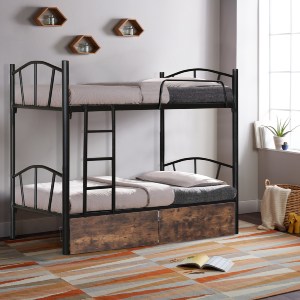 74472 ΚΟΥΚΕΤΑ FLOOR HM21122 ΜΕΤΑΛΛΙΚΗ ΜΑΥΡΗ ΜΕ 2 ΕΠΙΔΑΠΕΔΙΑ ΣΥΡΤΑΡΙΑ ΚΑΦΕ 200x91,5x177,5Yεκ.