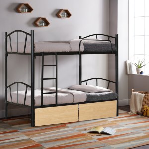 74473 ΚΟΥΚΕΤΑ FLOOR HM21122.01 ΜΕΤΑΛΛΙΚΗ ΜΑΥΡΗ ΜΕ 2 ΕΠΙΔΑΠΕΔΙΑ ΣΥΡΤΑΡΙΑ SONAMA 200x91,5x177,5Yεκ