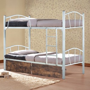 74474 ΚΟΥΚΕΤΑ FLOOR HM21123 ΜΕΤΑΛΛΙΚΗ ΛΕΥΚΗ ΜΕ 2 ΕΠΙΔΑΠΕΔΙΑ ΣΥΡΤΑΡΙΑ ΚΑΦΕ 200x91,5x177,5Yεκ.