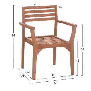 74523 ΠΟΛΥΘΡΟΝΑ ΕΞΩΤ.ΧΩΡΟΥ ERMIONI HM18129 ΞΥΛΟ TEAK--ΦΥΣΙΚΟ ΧΡΩΜΑ 60x59x84Υεκ.