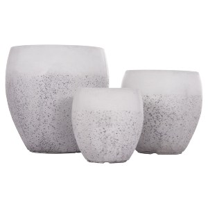 74538 ΣΕΤ 3ΤΜΧ ΓΛΑΣΤΡΕΣ ΣΕΙΡΑ GARDENER HM4718 FIBERCLAY ΛΕΥΚΟ Φ55x54Υεκ