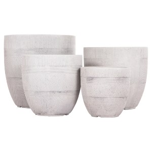 74539 ΣΕΤ 4ΤΜΧ ΓΛΑΣΤΡΕΣ ΣΤΡΟΓΓΥΛΕΣ ΣΕΙΡΑ GARDENER HM4719 FIBERCLAY-ΧΡΩΜΑ CEMENT Φ44x43Υεκ
