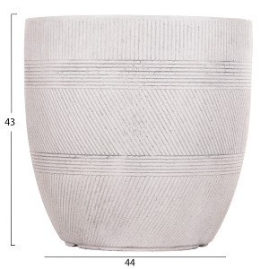 74539 ΣΕΤ 4ΤΜΧ ΓΛΑΣΤΡΕΣ ΣΤΡΟΓΓΥΛΕΣ ΣΕΙΡΑ GARDENER HM4719 FIBERCLAY-ΧΡΩΜΑ CEMENT Φ44x43Υεκ