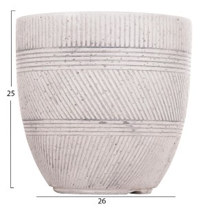 74539 ΣΕΤ 4ΤΜΧ ΓΛΑΣΤΡΕΣ ΣΤΡΟΓΓΥΛΕΣ ΣΕΙΡΑ GARDENER HM4719 FIBERCLAY-ΧΡΩΜΑ CEMENT Φ44x43Υεκ