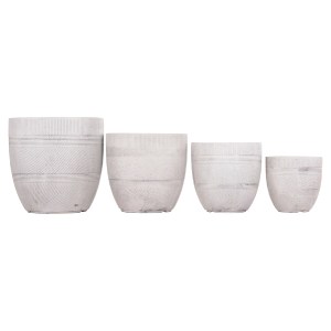 74539 ΣΕΤ 4ΤΜΧ ΓΛΑΣΤΡΕΣ ΣΤΡΟΓΓΥΛΕΣ ΣΕΙΡΑ GARDENER HM4719 FIBERCLAY-ΧΡΩΜΑ CEMENT Φ44x43Υεκ