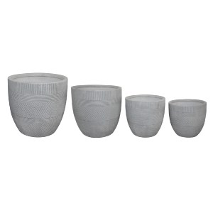 74539 ΣΕΤ 4ΤΜΧ ΓΛΑΣΤΡΕΣ ΣΤΡΟΓΓΥΛΕΣ ΣΕΙΡΑ GARDENER HM4719 FIBERCLAY-ΧΡΩΜΑ CEMENT Φ44x43Υεκ