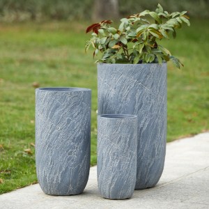 74541 ΣΕΤ 3ΤΜΧ ΓΛΑΣΤΡΕΣ ΚΥΛΙΝΔΡΟΙ ΣΕΙΡΑ GARDENER HM4720 FIBERCLAY-ΧΡΩΜΑ CEMENT Φ44x78.5Υεκ
