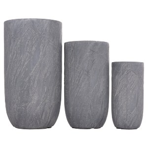 74541 ΣΕΤ 3ΤΜΧ ΓΛΑΣΤΡΕΣ ΚΥΛΙΝΔΡΟΙ ΣΕΙΡΑ GARDENER HM4720 FIBERCLAY-ΧΡΩΜΑ CEMENT Φ44x79Υεκ