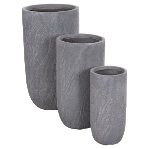 74541 ΣΕΤ 3ΤΜΧ ΓΛΑΣΤΡΕΣ ΚΥΛΙΝΔΡΟΙ ΣΕΙΡΑ GARDENER HM4720 FIBERCLAY-ΧΡΩΜΑ CEMENT Φ44x79Υεκ