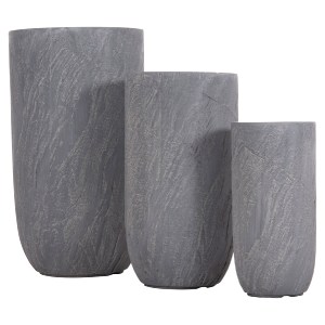 74541 ΣΕΤ 3ΤΜΧ ΓΛΑΣΤΡΕΣ ΚΥΛΙΝΔΡΟΙ ΣΕΙΡΑ GARDENER HM4720 FIBERCLAY-ΧΡΩΜΑ CEMENT Φ44x79Υεκ