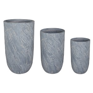 74541 ΣΕΤ 3ΤΜΧ ΓΛΑΣΤΡΕΣ ΚΥΛΙΝΔΡΟΙ ΣΕΙΡΑ GARDENER HM4720 FIBERCLAY-ΧΡΩΜΑ CEMENT Φ44x78.5Υεκ
