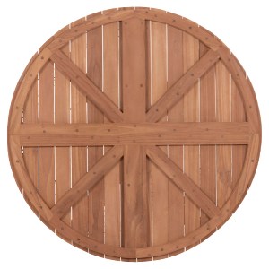 74544 ΕΠΙΦΑΝΕΙΑ ΤΡΑΠΕΖΙΟΥ ΣΤΡΟΓΓΥΛΗ HM18134 ΞΥΛΟ TEAK--ΦΥΣΙΚΟ Φ80x4(πάχος)εκ.