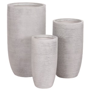 74546 ΣΕΤ 3ΤΜΧ ΓΛΑΣΤΡΕΣ ΚΥΛΙΝΔΡΟΙ ΣΕΙΡΑ GARDENER HM4721 FIBERCLAY-ΧΡΩΜΑ CEMENT Φ42x78Υεκ
