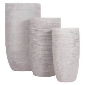 74546 ΣΕΤ 3ΤΜΧ ΓΛΑΣΤΡΕΣ ΚΥΛΙΝΔΡΟΙ ΣΕΙΡΑ GARDENER HM4721 FIBERCLAY-ΧΡΩΜΑ CEMENT Φ42x78Υεκ
