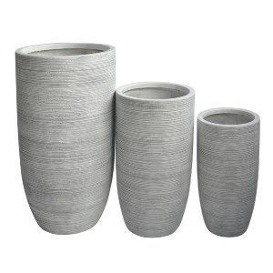 74546 ΣΕΤ 3ΤΜΧ ΓΛΑΣΤΡΕΣ ΚΥΛΙΝΔΡΟΙ ΣΕΙΡΑ GARDENER HM4721 FIBERCLAY-ΧΡΩΜΑ CEMENT Φ42.5x78.5Υεκ