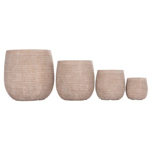74550 ΣΕΤ 4ΤΜΧ ΓΛΑΣΤΡΕΣ ΣΤΡΟΓΓΥΛΕΣ GARDENER HM4722 FIBERCLAY--IVORY CEMENT Φ54x54Υεκ