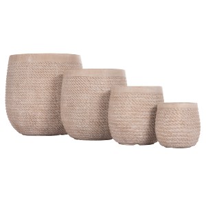 74550 ΣΕΤ 4ΤΜΧ ΓΛΑΣΤΡΕΣ ΣΤΡΟΓΓΥΛΕΣ GARDENER HM4722 FIBERCLAY--IVORY CEMENT Φ54x54Υεκ